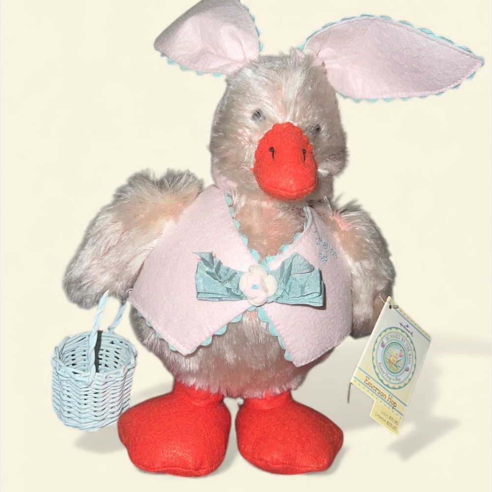 Hallmark Plush Bunnies by the Bay Easter Peep a Boo Emerson Hop Duck Rabbit 2003